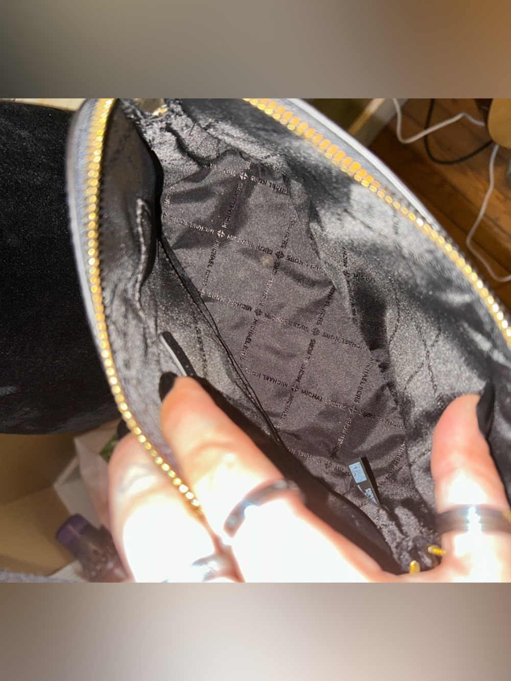 Michael Kors Black Dome Crossbody with Logo Webbing Strap - Picture 7 of 15